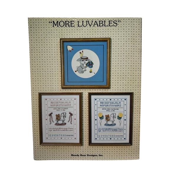 Vintage More Luvables Cross Stitch Design Booklet #8 Kids Baby 1983 Mandy Bear - Picture 2 of 2